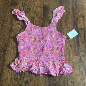 Smocked frilly tank top